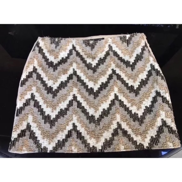 Zara Dresses & Skirts - Zara Small Beaded Chevron Mini Skirt